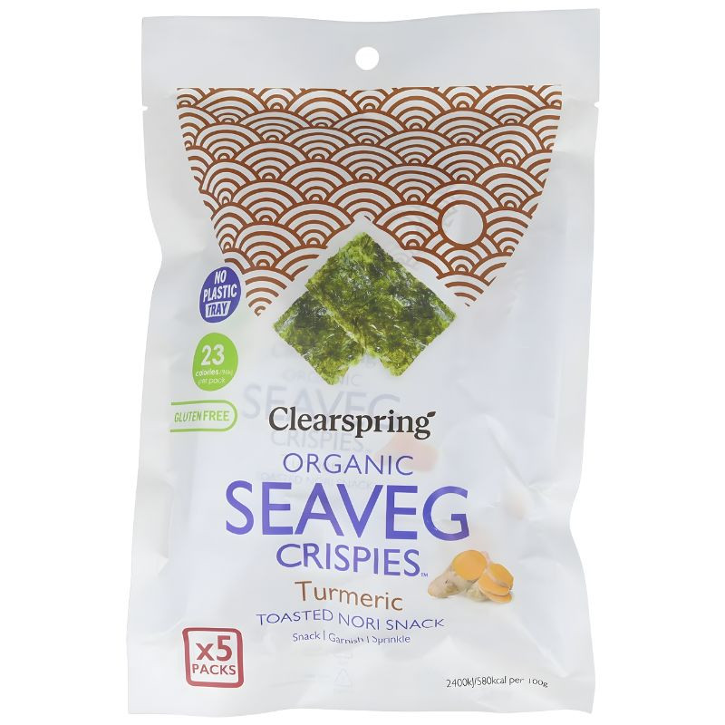 SNACK DE ALGA NORI CON CÚRCUMA MULTIPACK 5X4G CLEARSPRING