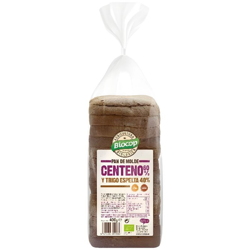 PAN DE MOLDE CENTENO Y ESPELTA 400Gr BIOCOP