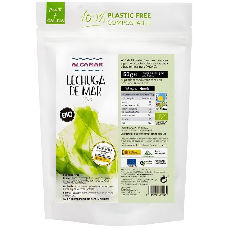 ALGA LECHUGA DE MAR (ULVA) EN COPOS 50G ALGAMAR