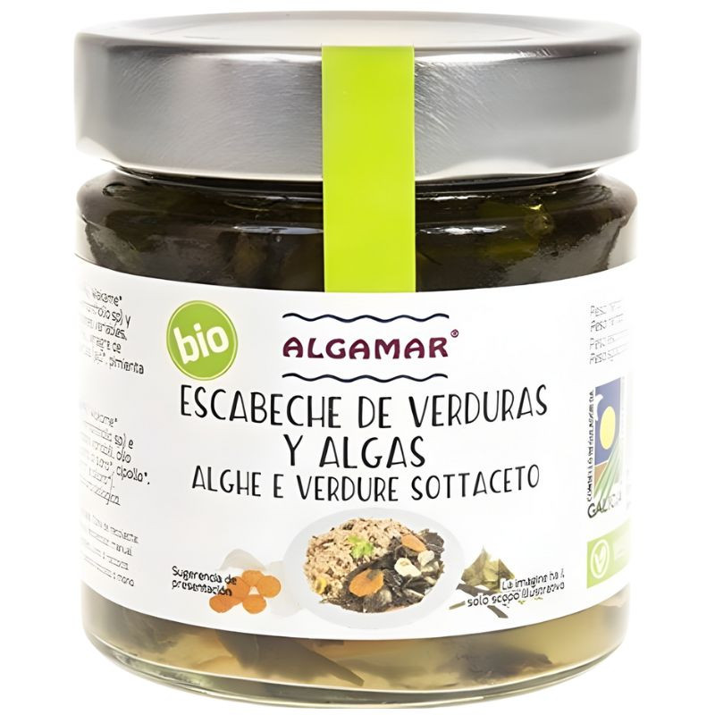 ESCABECHE DE VERDURAS Y ALGAS 190G ALGAMAR