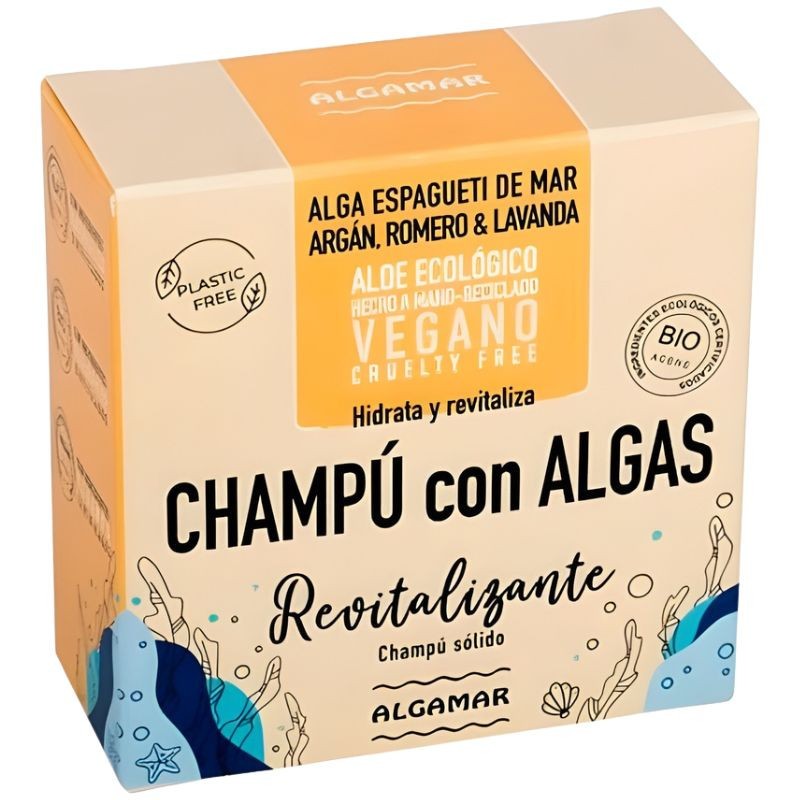 CHAMPÚ SÓLIDO CON ALGAS REVITALIZANTE 100G ALGAMAR