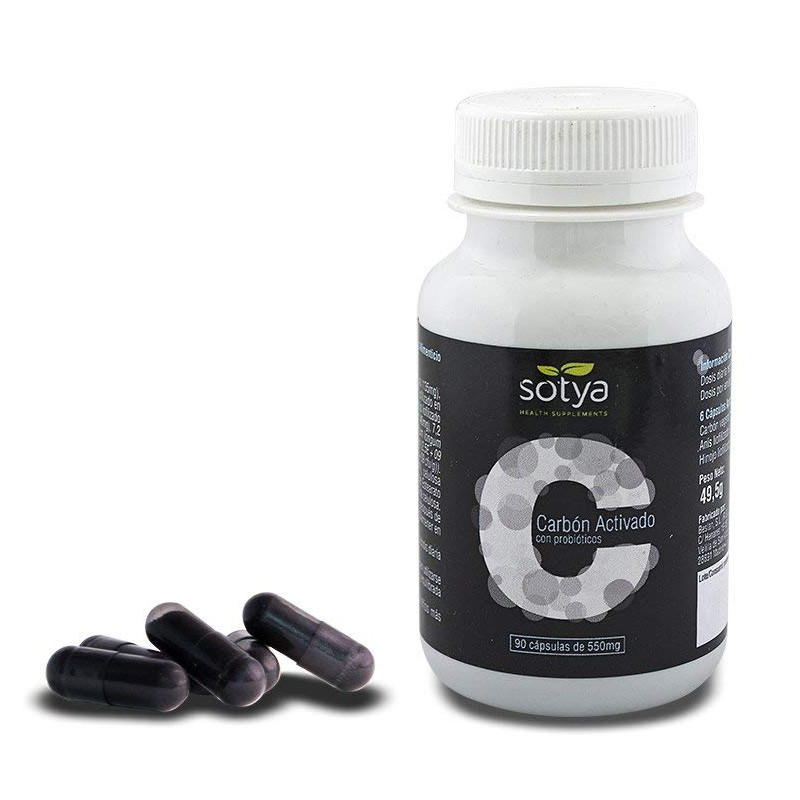 CARBON ACTIVADO 90 CAPSULAS DE 550Mg. SOTYA