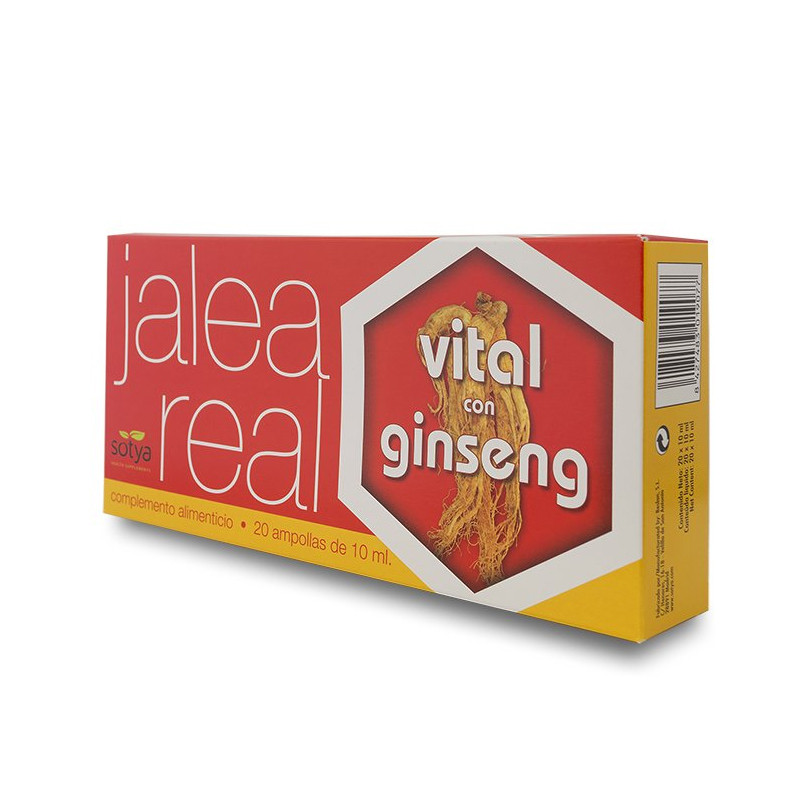 JALEA REAL VITAL CON GINSENG 20 AMPOLLAS DE 10Ml. SOTYA