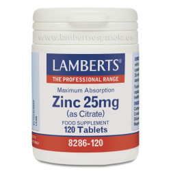 ZINC 25Mg. 120 TABLETAS LAMBERTS