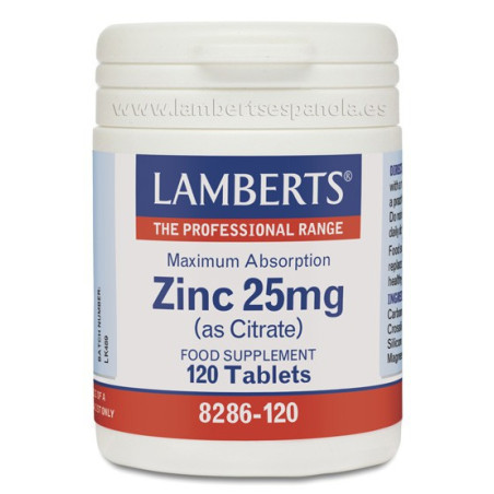 ZINC 25Mg. 120 TABLETAS LAMBERTS