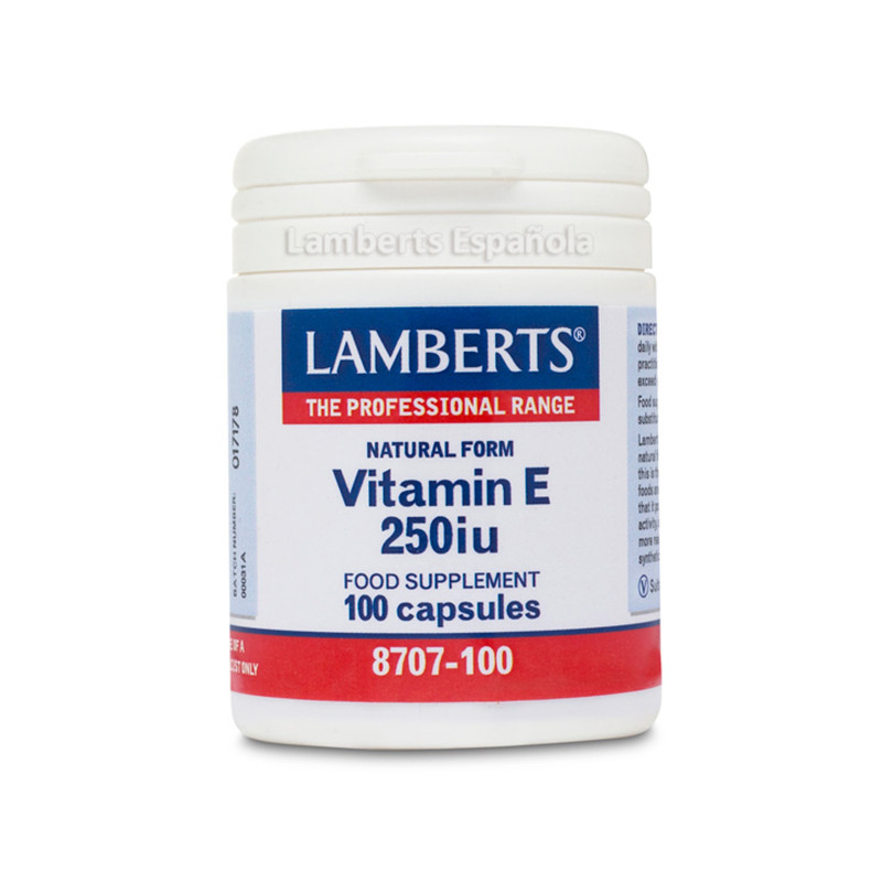 VITAMINA E NATURAL 250UI 100 CAPSULAS LAMBERTS