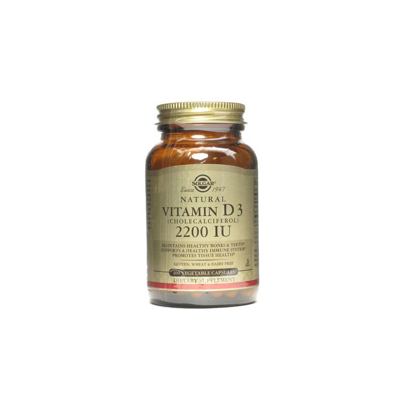 VITAMINA D3 2200UI (55Mcg.) 100 CAPSULAS VEGETALES SOLGAR