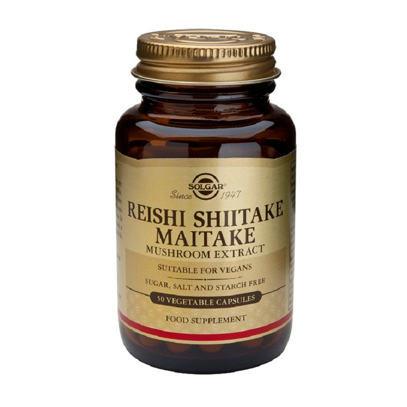 REISHI, SHIITAKE Y MAITAKE 50 CAPSULAS VEGETALES SOLGAR