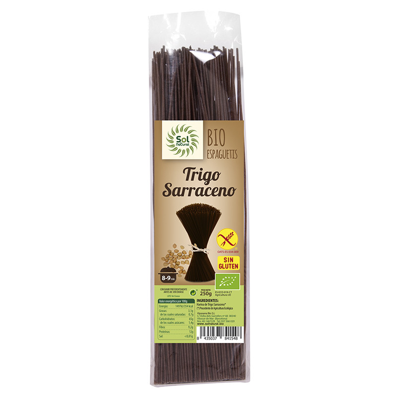 ESPAGUETIS DE TRIGO SARRACENO BIO S/G 250Gr. SOL NATURAL