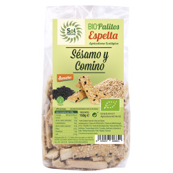 PALITOS DE ESPELTA CON SESAMO Y COMINO NEGRO BIO 150Gr. SOL NATURAL