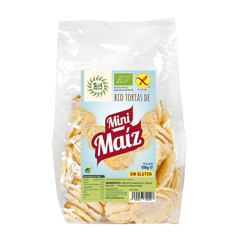 MINI TORTITAS DE MAIZ BIO S/G 100Gr. SOL NATURAL