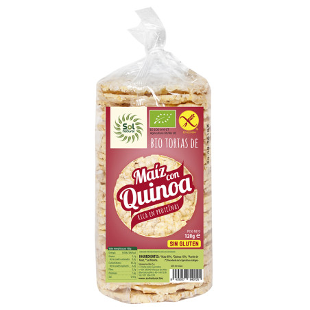 TORTAS DE MAIZ CON QUINOA BIO S/G 120Gr. SOL NATURAL