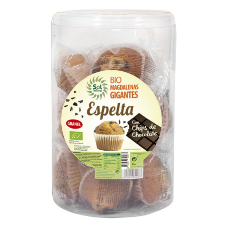 MAGDALENAS CHIPS DE CHOCO ESPELTA BIO 15Uds. SOL NATURAL