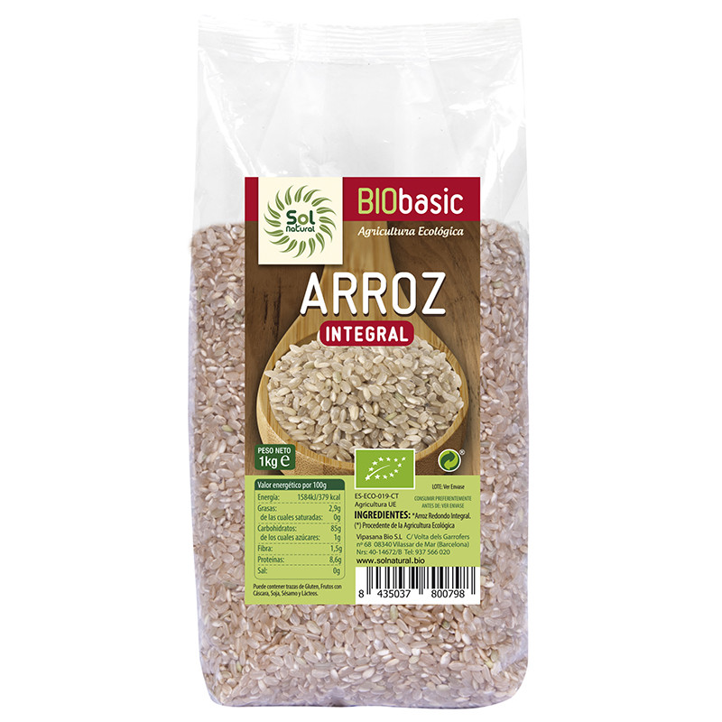 ARROZ REDONDO INTEGRAL BIO 1Kg. SOL NATURAL