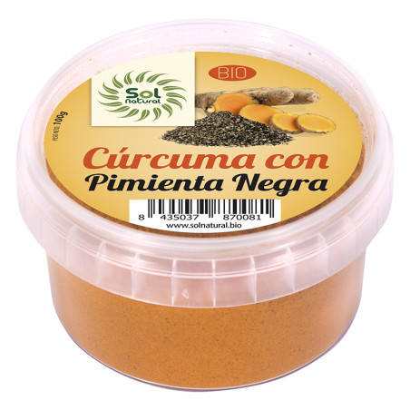 CURCUMA CON PIMIENTA NEGRA BIO 100Gr. SOL NATURAL