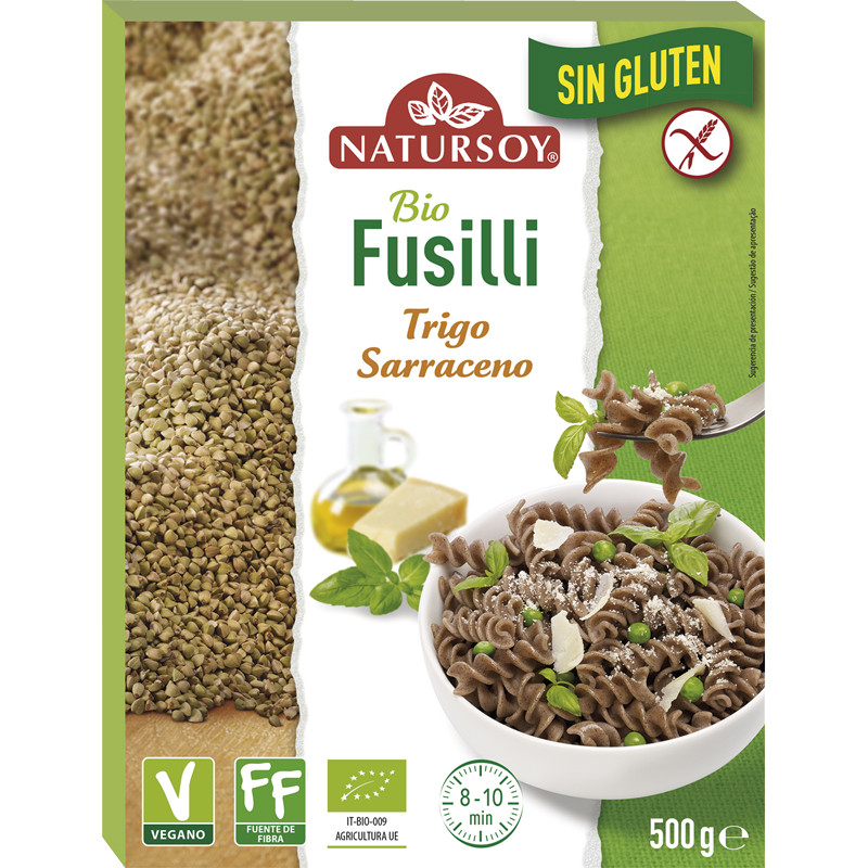 FUSILLI DE TRIGO SARRACENO S/G 500Gr. NATURSOY