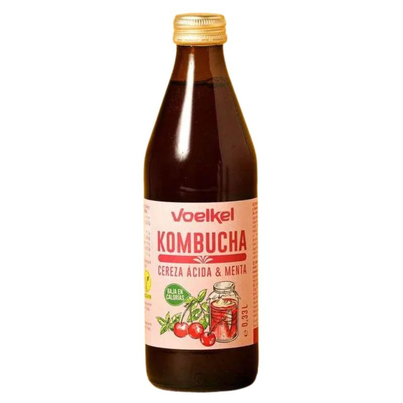 KOMBUCHA DE CEREZA ACIDA Y MENTA 330Ml. VOELKEL