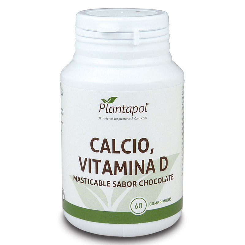 CALCIO, VITAMINA D MASTICABLE SABOR CHOCOLATE 60 COMPRIMIDOS PLANTA POL