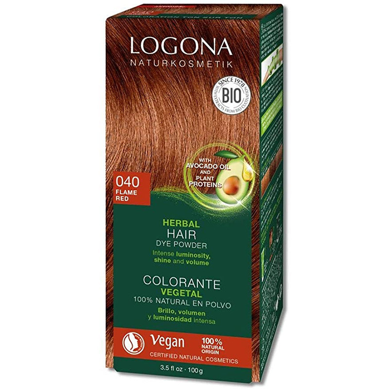 COLORANTE VEGETAL 040 COBRE INTENSO HENNA BIO 2x50Gr. LOGONA