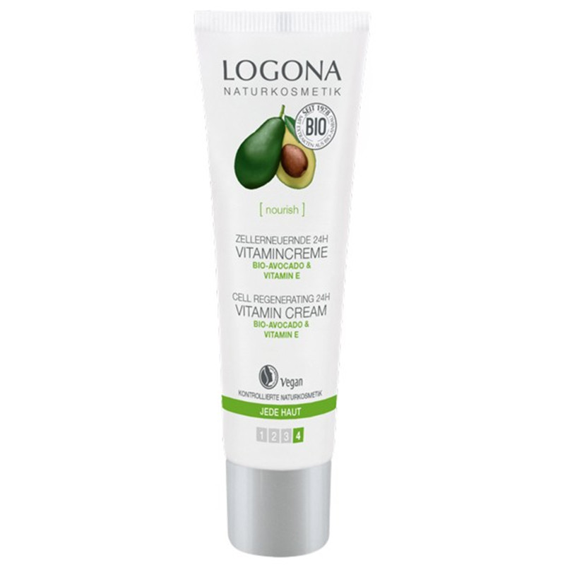 CREMA VITAMINICA 24H AGUACATE Y VITAMINA E 30Ml. LOGONA