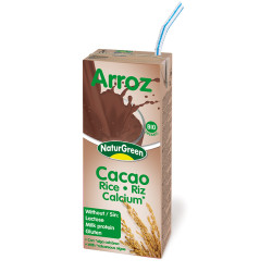 BEBIDA DE ARROZ ECOLOGICA CON CACAO Y CALCIO 200Ml. NATURGREEN