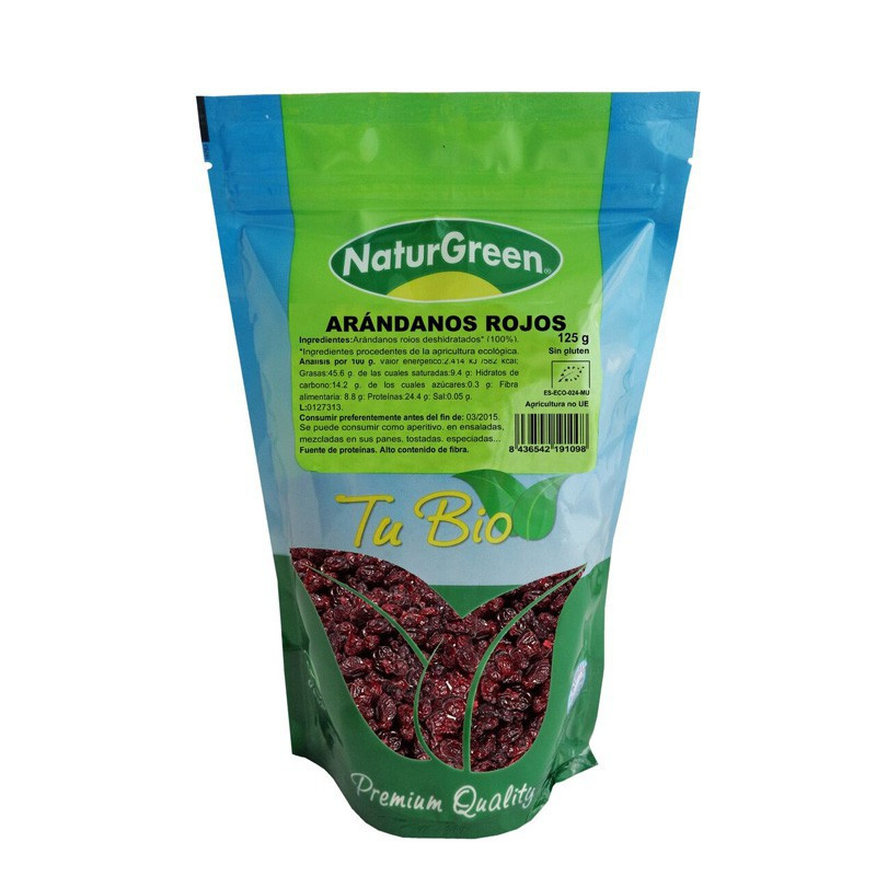 ARANDANOS ROJOS DESHIDRATADOS 125Gr. NATURGREEN