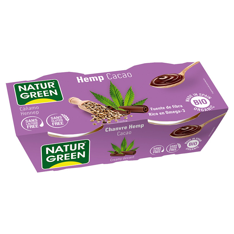 POSTRE DE HEMP/CAÑAMO CACAO 2x125Gr. NATURGREEN