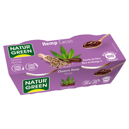 POSTRE DE HEMP/CAÑAMO CACAO 2x125Gr. NATURGREEN