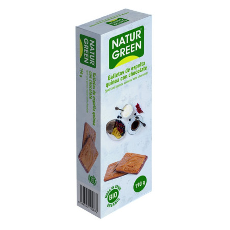 ECOGALLETAS ESPELTA QUINOA CON CHOCOLATE 190Gr. NATURGREEN