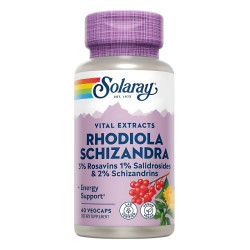 RODHIOLA & SCHIZANDRA 500Mg. 60 CASPULAS VEGETALES SOLARAY