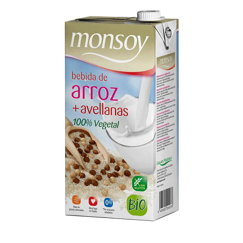 BEBIDA DE ARROZ Y AVELLANAS 1Lt. MONSOY